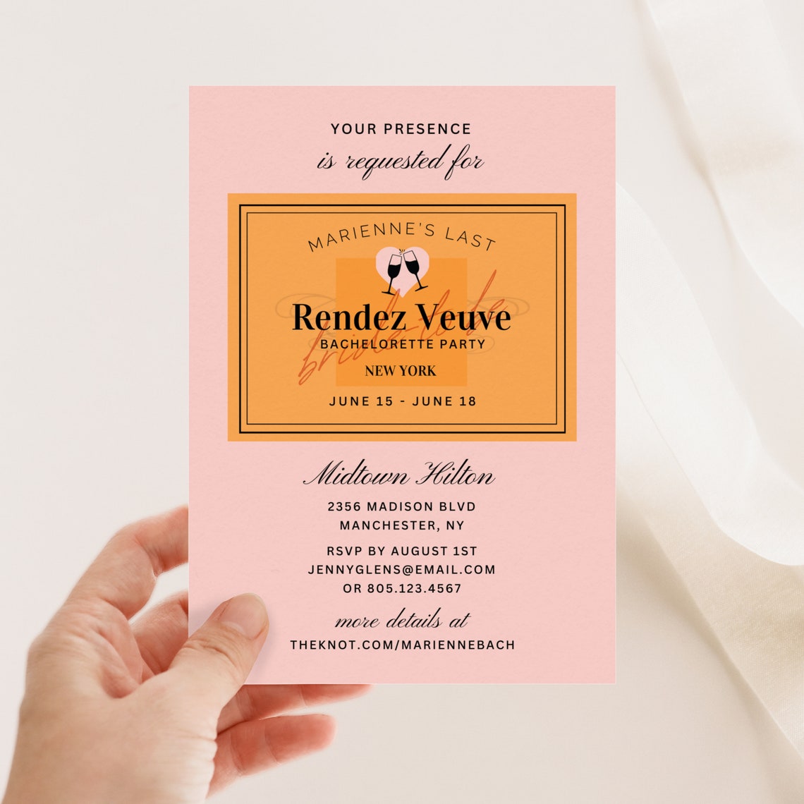 Last Rendez Veuve Bachelorette Party, Weekend, Instant Download, Canva ...