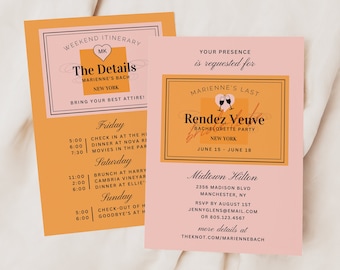 Last Rendez-vous Veuve EVJF, week-end, téléchargement immédiat, modèle Canva