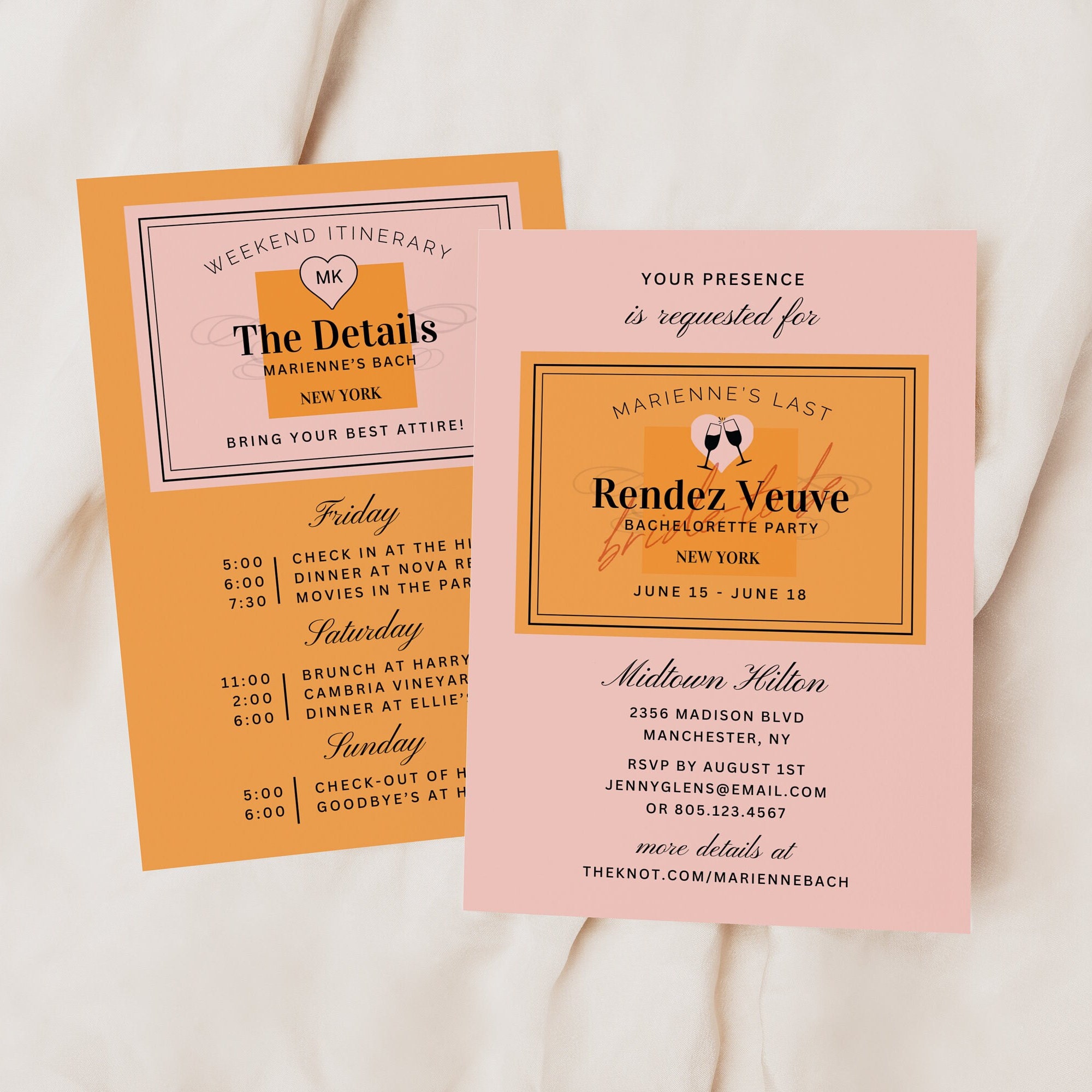 Last Rendez Veuve Bachelorette Party, Weekend, Instant Download, Canva ...