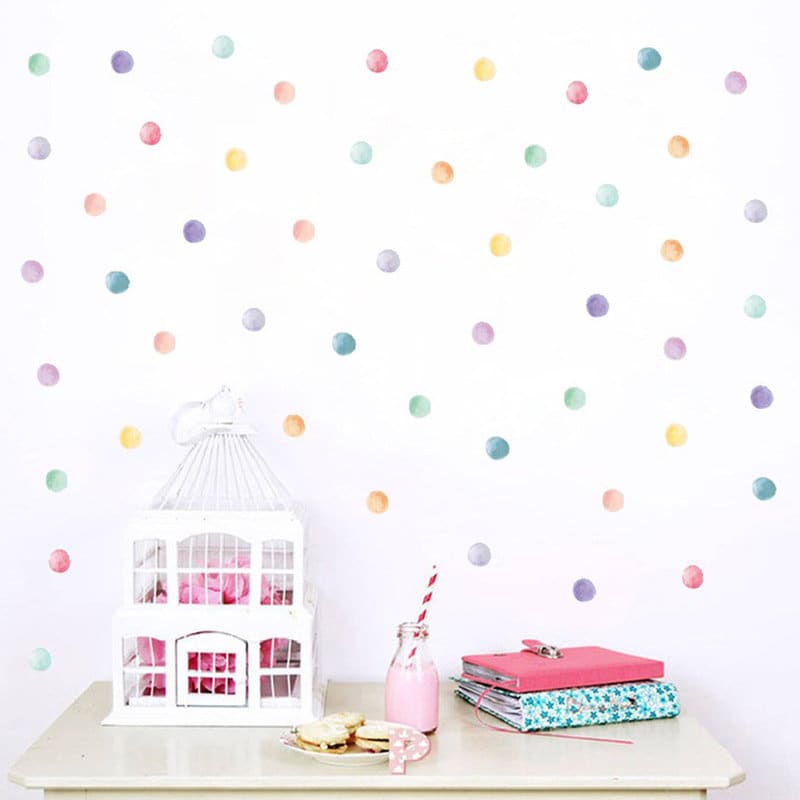 Watercolor Dots Wall Decals colorful Removable High Etsy