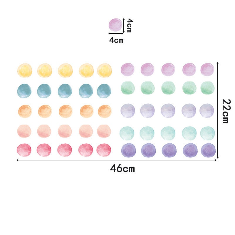 Watercolor Dots Wall Decals colorful Removable High Etsy