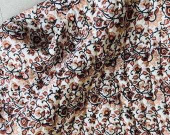 Hand Block Print Cotton Quilt: Reversible Indian Queen Size Razai