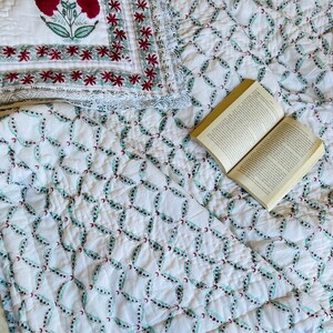 Indian Reversible Quilts/Jaipuri Razai/Soft Quilt/Hand Block Print Quilt /Jaipuri Famous Quilt/Queen Quilt/Floral Quilt/Cotton Quit/Quilt