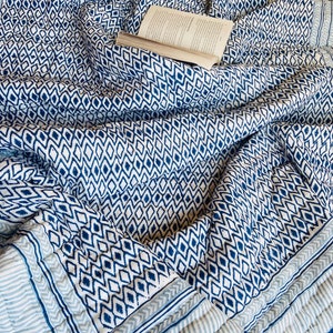 Indian Reversible Quilts/Jaipuri Razai/Soft Quilt/Hand Block Print Quilt /Jaipuri Famous Quilt/Queen size Quilt/Mother&#39;s Day Gift for her