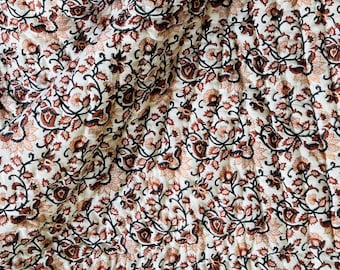 Hand Block Print Quilt: Reversible Indian Cotton Queen Razai