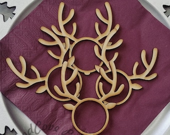 Reindeer Napkin Rings | Wooden Napkin Rings | Christmas Napkin Rings