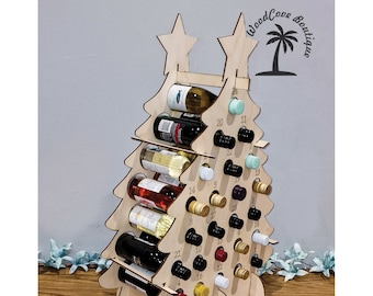 Personalised Miniature Wine Bottle Christmas Tree Advent | Miniature Wine Bottle Christmas Tree Advent