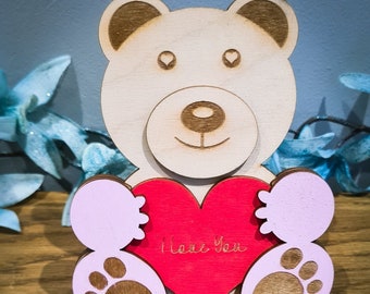 Cute Soft Cuddly NEW I LOVE JUSTIN Teddy Bear Gift Present Birthday Xmas Valentine London Teddy Bears 