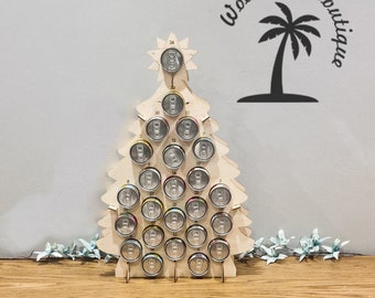 Cocktail Cans Christmas Tree Advent | Wooden Advent Calendar