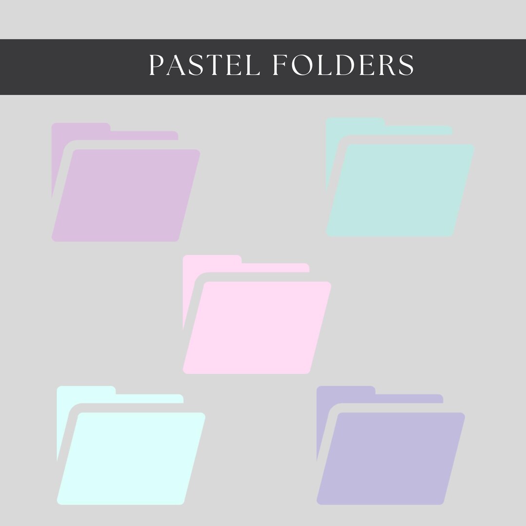 Pastel Desktop Folders - Etsy