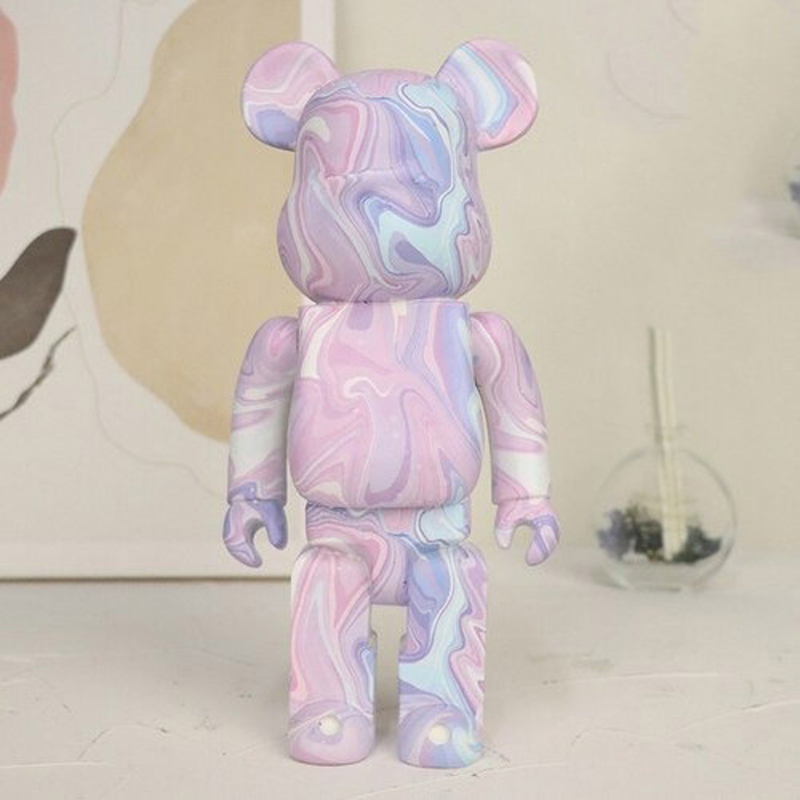 Watter Pink Art Painting BearBrick 28cm 11Inch Bearbrick 400 Etsy