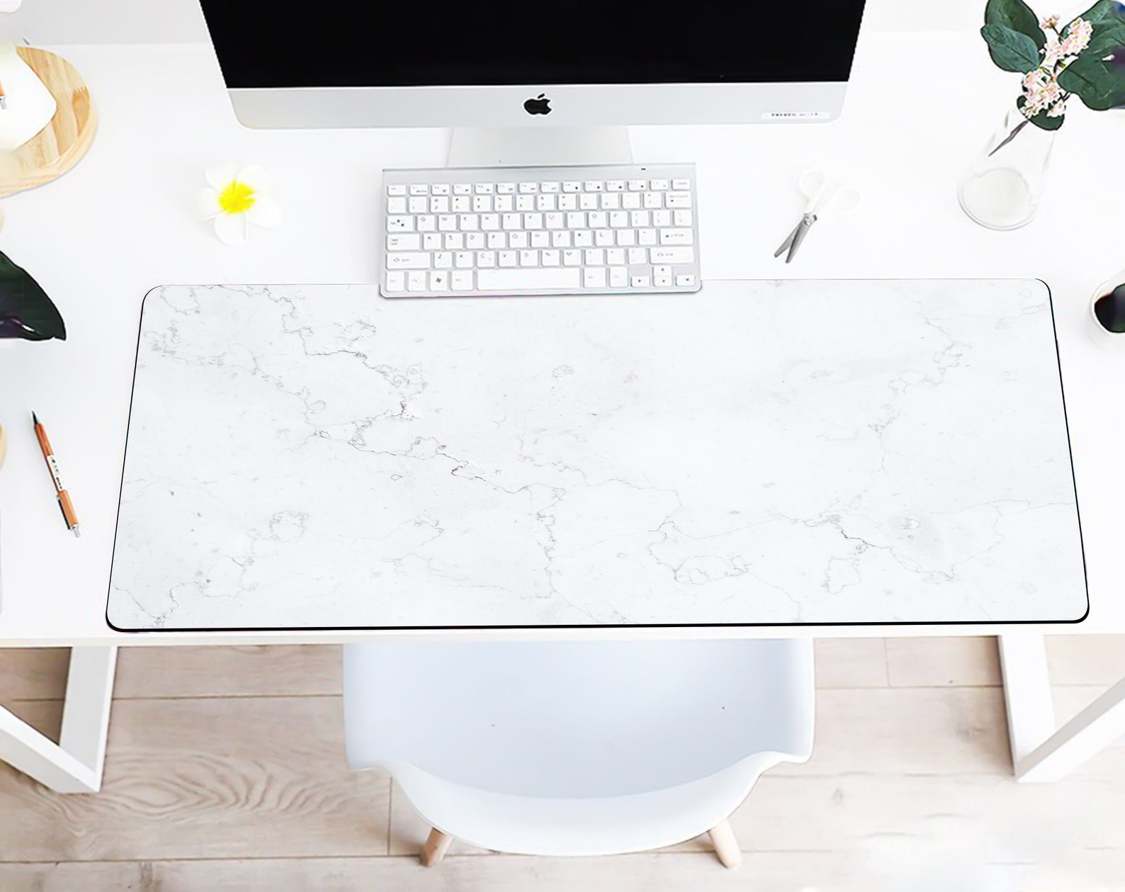 White Marble Desk Mat Desk Pad Large Mousepad Mousepad 10 Etsy