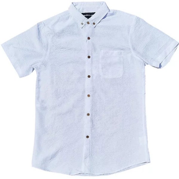 Molokai Solid White Seersucker Button Down Shirt