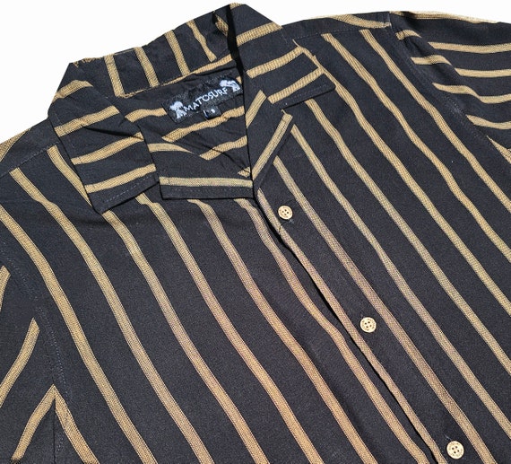 Molokai Black and Gold Striped Button Down Shirt - Etsy