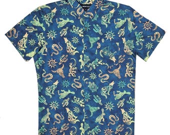 Camisa con botones de animales del desierto de Molokai