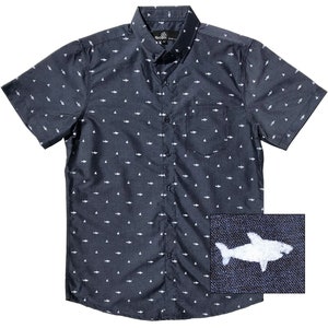 Molokai Sharks Navy Button Down Shirts