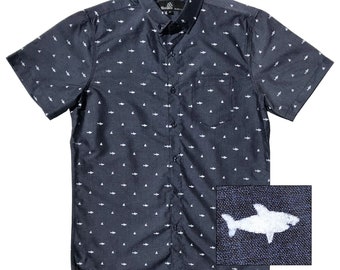 Molokai Sharks Navy Button Down Shirts