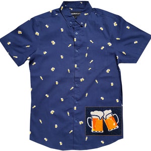Molokai Beers Navy Button Down Shirt