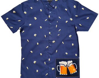 Molokai Beers Navy Button Down Shirt