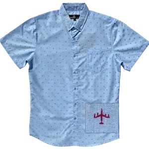 Molokai Mini Airplanes Blue Button Down Shirt