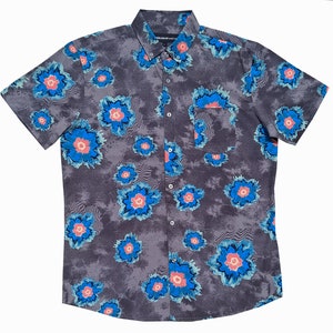 Molokai Charcoal Trippy Flowers Chemise boutonnée