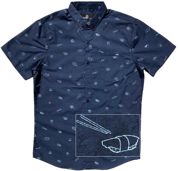 Molokai Sushi Button Down Navy Shirt - Etsy