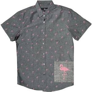 Molokai Flamingo Grey Button Down Shirt