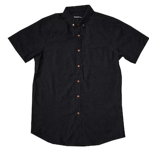 Molokai Solid Black Seersucker Button Down Shirt
