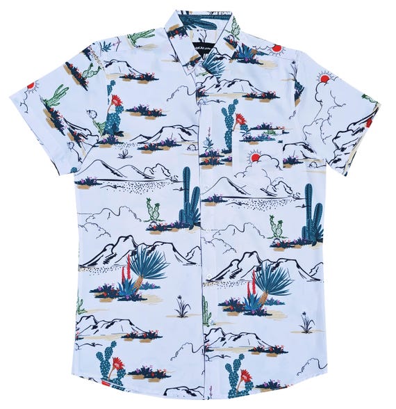 Molokai Weies Kaktus Felder Button Down Shirt - Etsy Schweiz