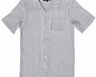 Camicia abbottonata all'uncinetto a zig-zag Molokai