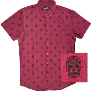 Camisa con botones del Día de los Muertos de Molokai