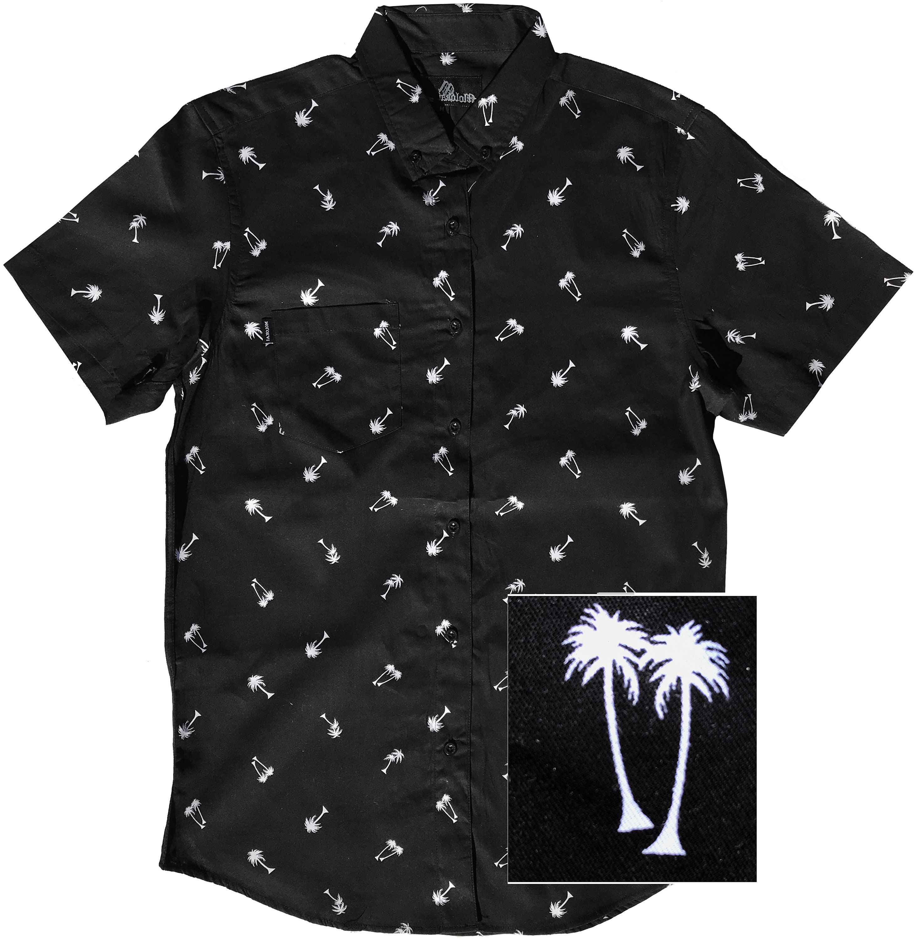 ［新品未着用］PALM TREE OPEN COLLAR ALOHA SHIRT JIPOFD Palm Tree Men's Hawaiian Shirt Short Sleeves Button
