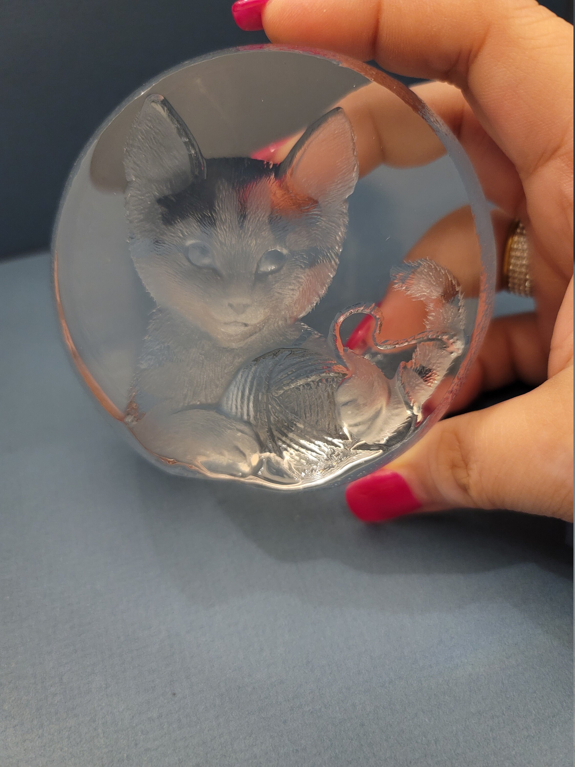 Mats Jonasson Signature Collection Etched Cat Etsy