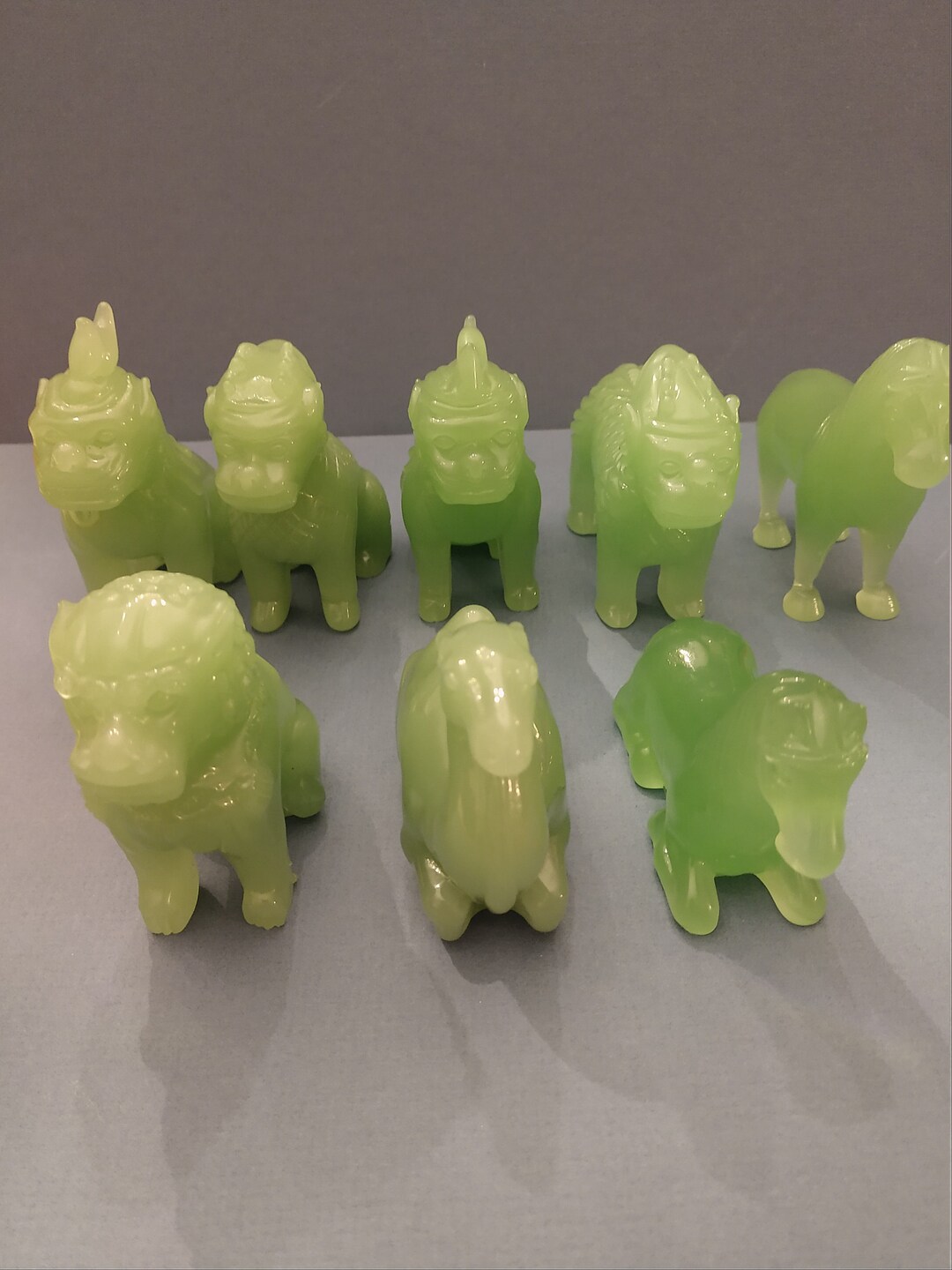 Vintage Jade Glass Lot Collection Etsy