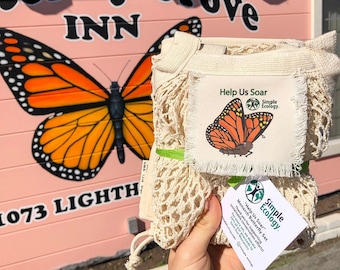 Monarch Butterfly Reusable Tote & Produce Bag Set -- "Help Us Soar"