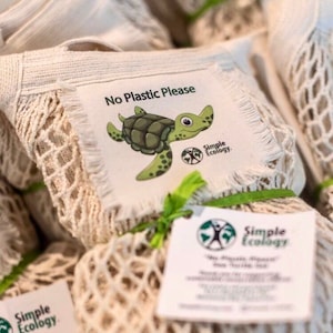 Sea Turtle Reusable Tote & Produce Bag Set -- No Plastic Please