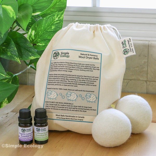 Natural Wool Dryer Balls Set