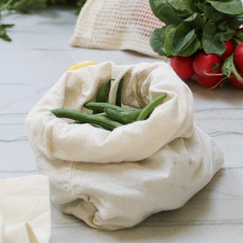 Produce Cotton Bag Reusable Muslin Bag Eco Produce Bags for Etsy