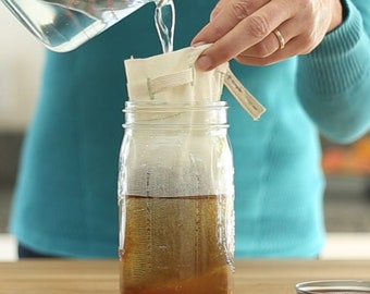 Reusable Coffee Filter Bag for Coldbrew + Pour Over - Organic Cotton Strainer