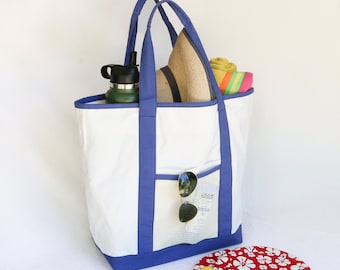Organic Cotton Super Strength Beach & Travel Tote - Carry On, Picnic, + Boat Bag