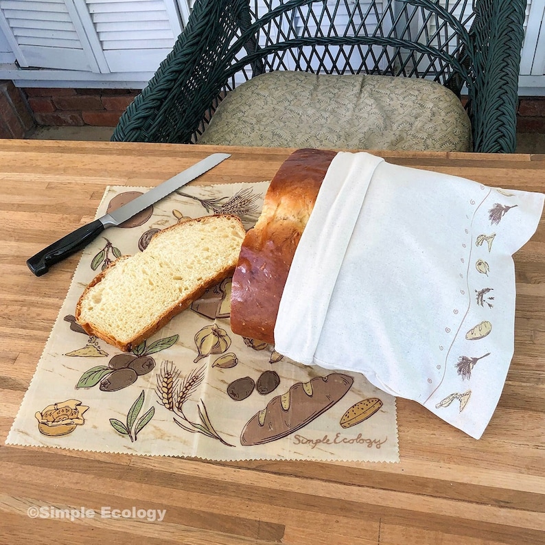 Organic Cotton Linen Bread Bag - Large - Thumbnail 5