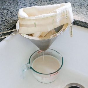Reusable Nut Milk, Coffee, & Tea Straining Bags Organic Cotton Cheesecloth Filter for Juice, Broth, Cheese, Yogurt image 3