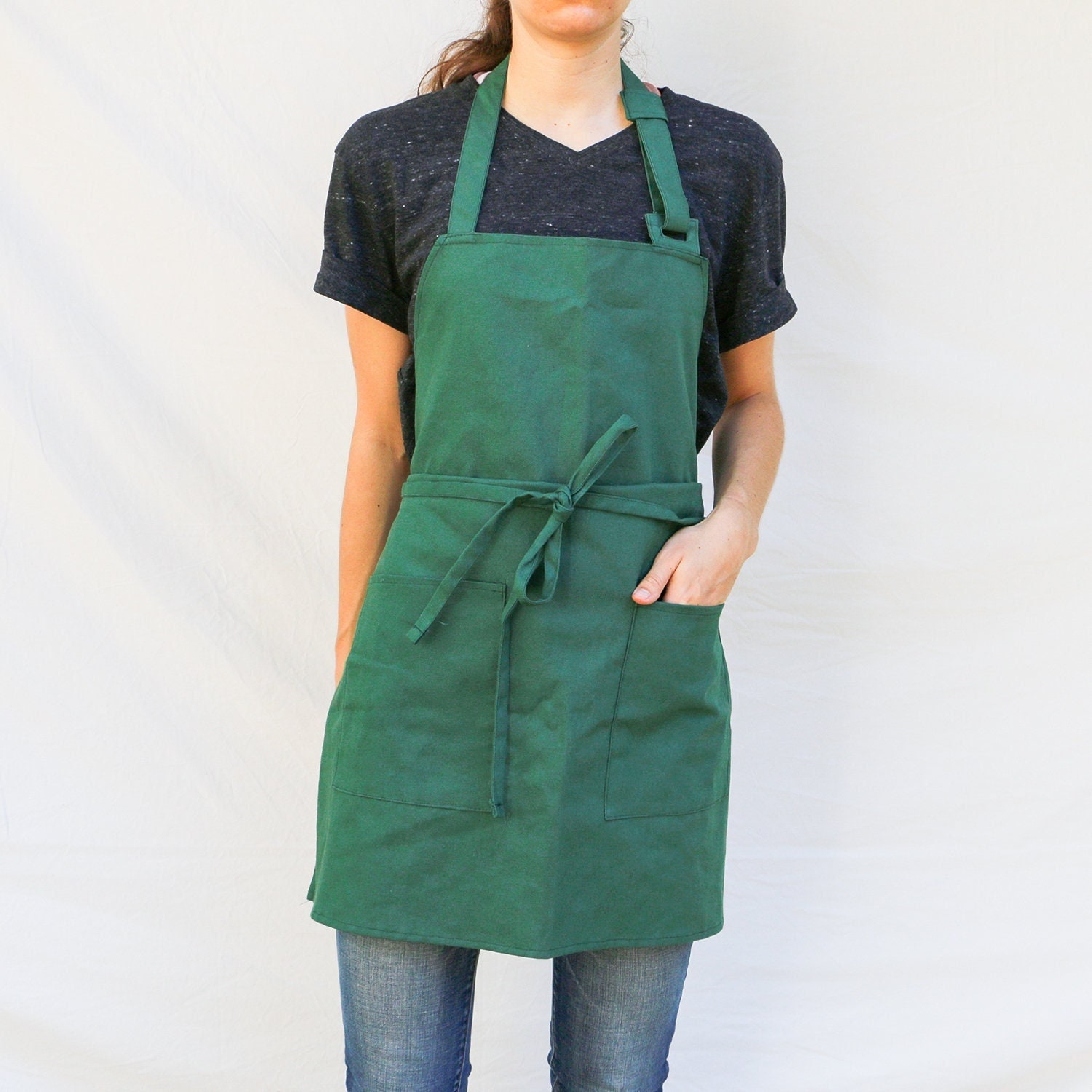 Organic Cotton Aprons - Basic Minimalist Design for Home Cooking, Baking, & Grilling