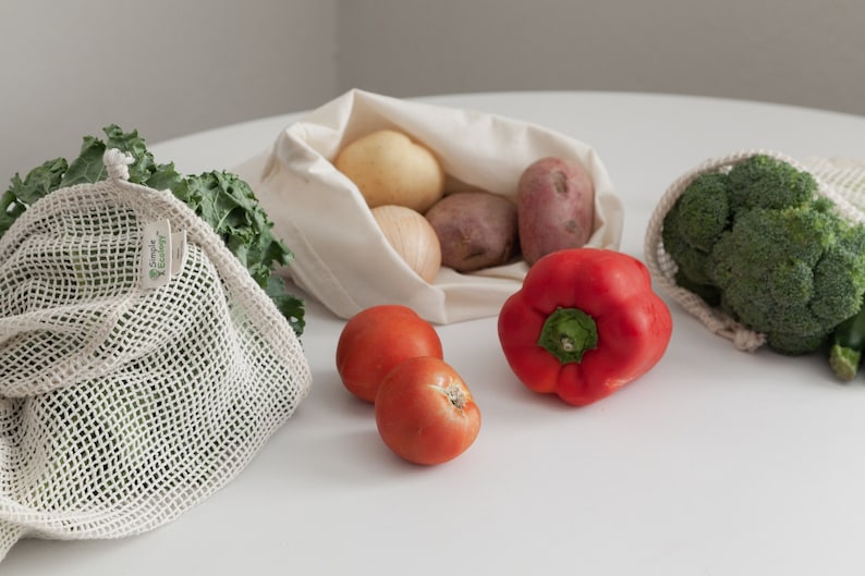 Reusable Mesh & Muslin Produce Bag Set