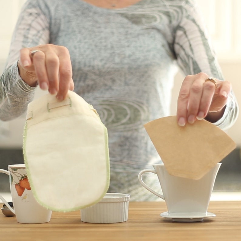 Reusable Nut Milk, Coffee, & Tea Straining Bags Organic Cotton Cheesecloth Filter for Juice, Broth, Cheese, Yogurt Coffee Set (S, M)