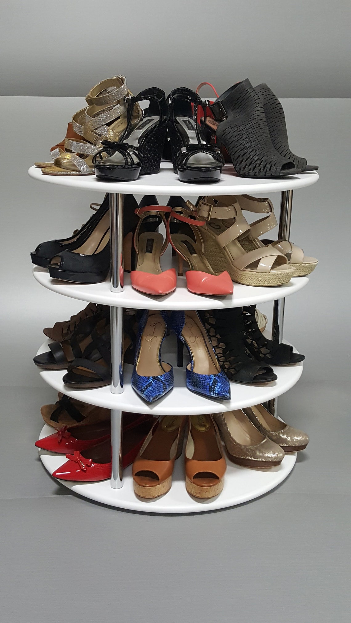 Rotating shoe storage / space saving / corner storage / Etsy