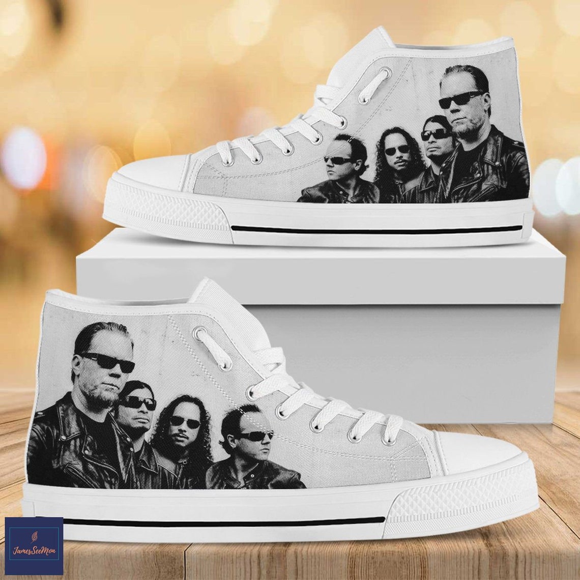 Metallica Hightop James Hetfield Shoes Rock Hitops Heavy Etsy