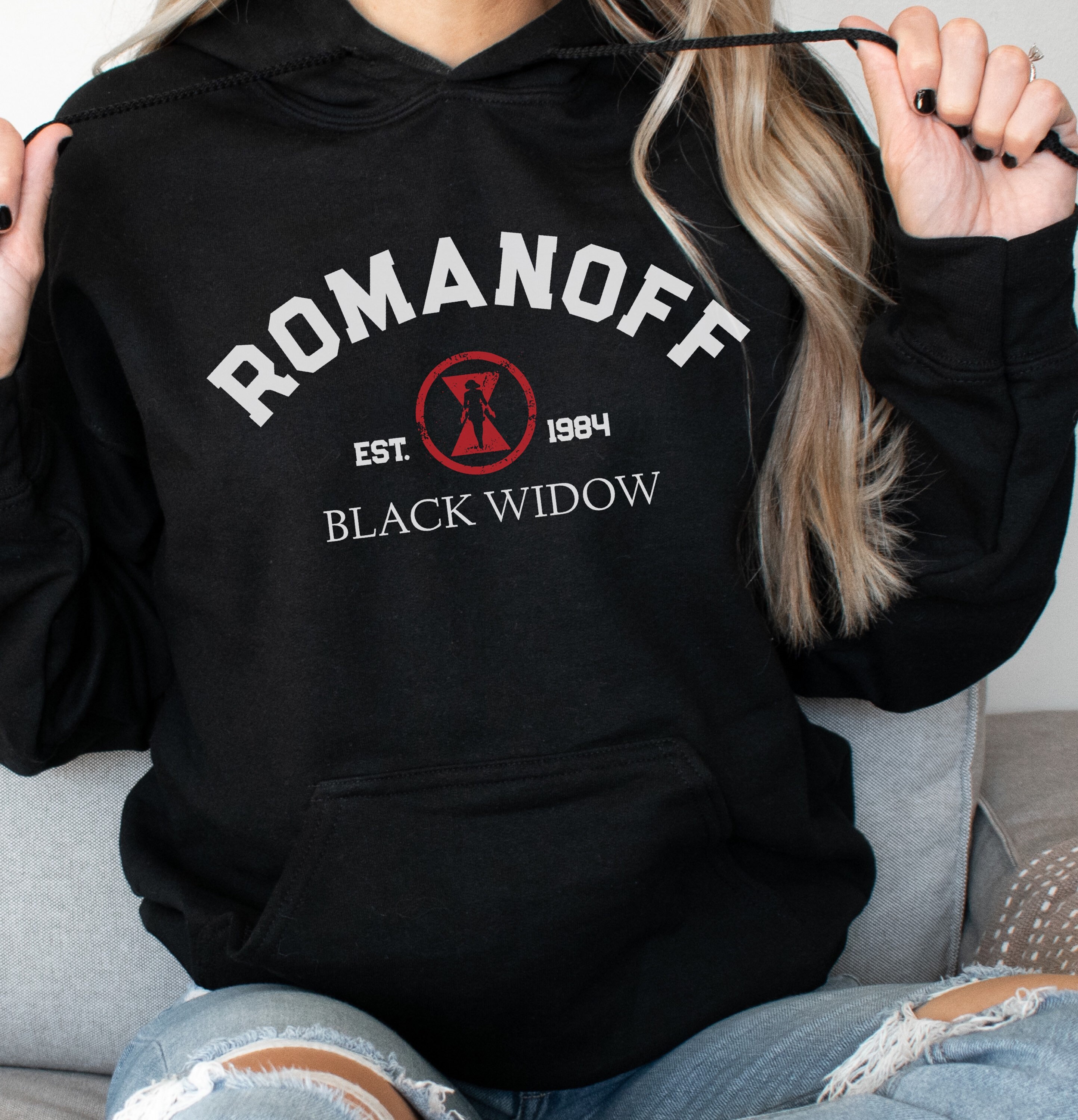 Romanoff Est 1984 Hoodie Black Widow Sweatshirt Natasha Etsy