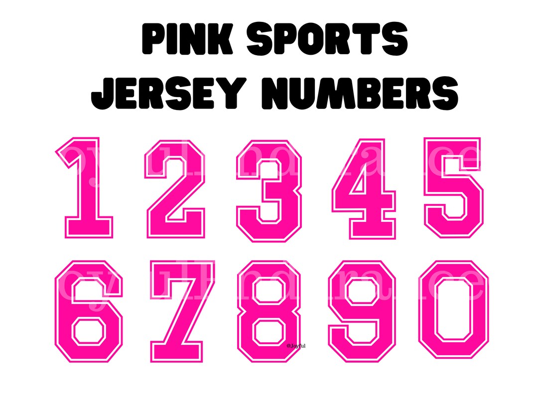 Sports Number Svg, Pink Numbers, Pink Svg, Jersey Numbers Svg, Baseball