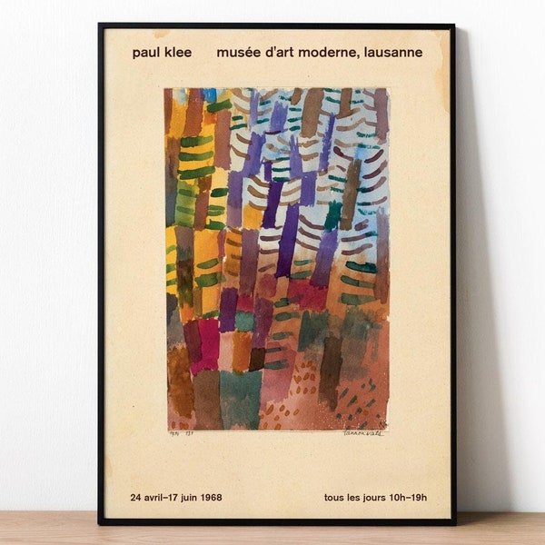 Paul Klee Tannenwald Exhibition Poster, Swiss Museum Art, 1960s Art Poster, Art Gallery Poster, Museum Print, Bauhaus Art Print, Authentic